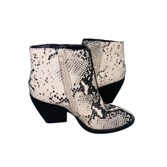 Madden Girl Klicck Black Faux Snakeskin Ankle Booties 7.5M Western Cowgirl Boot - Picture 8 of 10